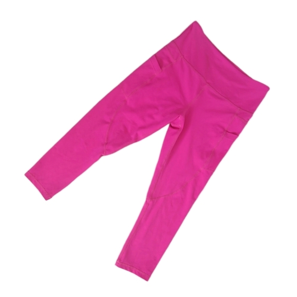 Zyia Active Womens Party Pink Light n Tight Hi-Rise Capri Leggings Size 6-8. - Picture 2 of 7